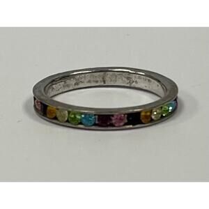 Multicolor Gemstone Silver Ring.  WA423